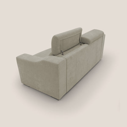 Bomber divano letto matrimoniale con poggiatesta in tessuto impermeabile T14 tortora 