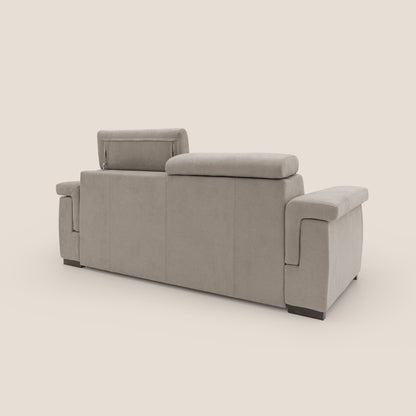 Bjorn divano letto sfoderabile con materasso H18 cm e poggiatesta reclinabili in tessuto impermeabile T02 beige