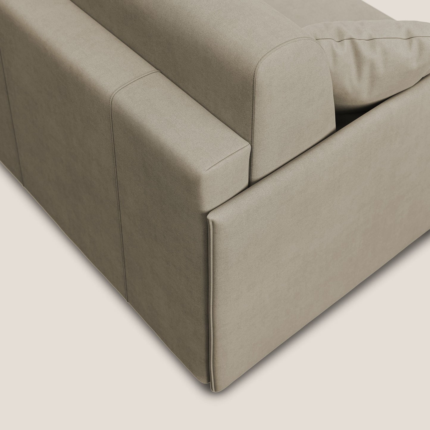 Evans Divano letto in morbido tessuto impermeabile T02 beige
