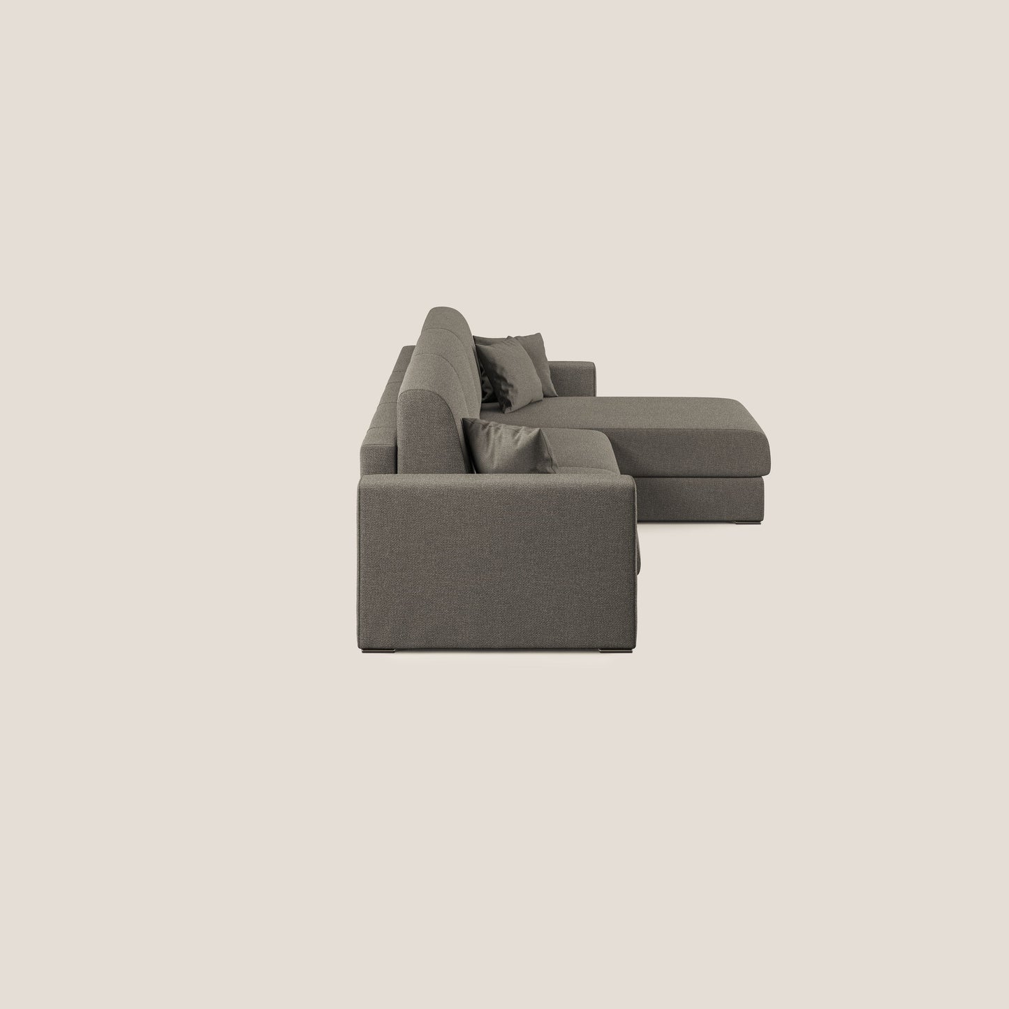 Best Divano letto angolare con penisola in tessuto smacchiabile QuickClean T08 tortora