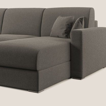 Best Divano letto angolare con penisola in tessuto smacchiabile QuickClean T08 tortora