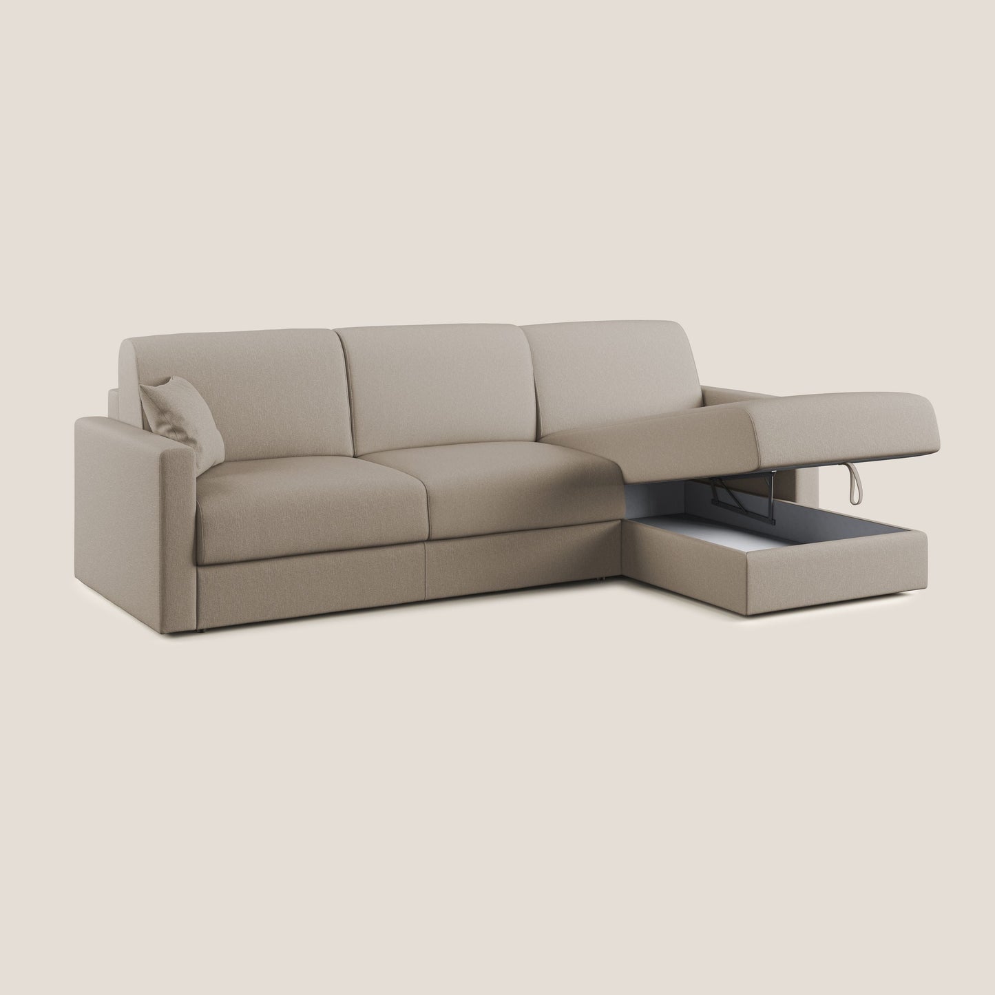 Chris Divano letto angolare 5 posti in tessuto impermeabile T13 beige