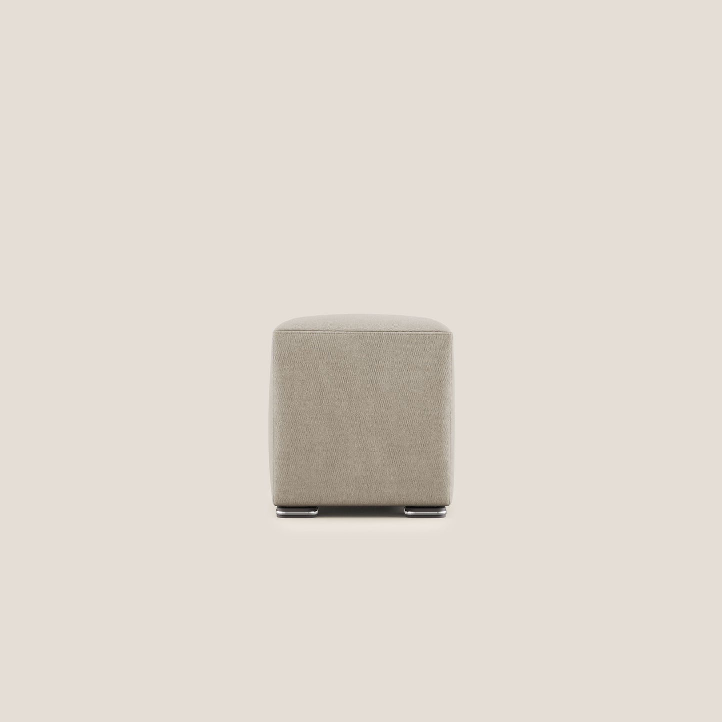 Pouf cubo in tessuto morbido impermeabile T02 beige