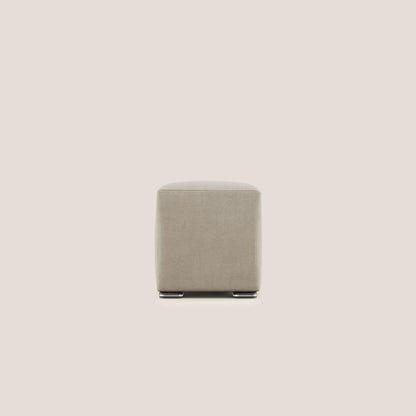 Pouf cubo in tessuto morbido impermeabile T02 beige