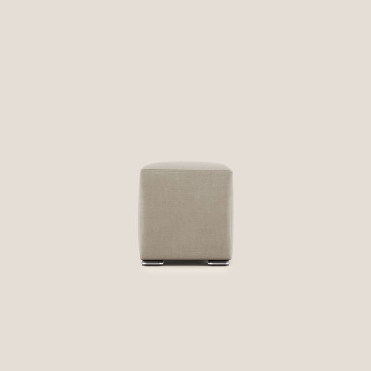 Pouf cubo in tessuto morbido impermeabile T02 beige