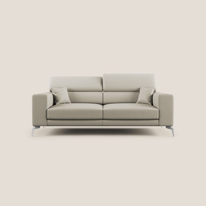 Blade Divano moderno con poggiatesta reclinabili in Ecopelle T04 tortora