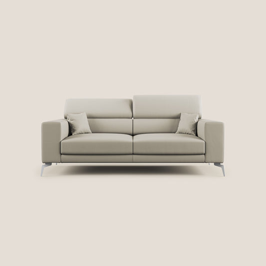 Blade Divano moderno con poggiatesta reclinabili in Ecopelle T04 tortora