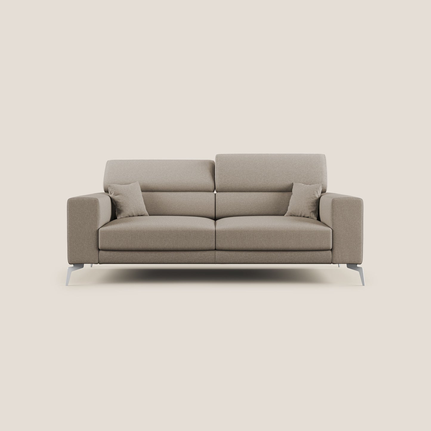 Blade Divano con poggiatesta reclinabili in tessuto impermeabile misto cotone T13 beige