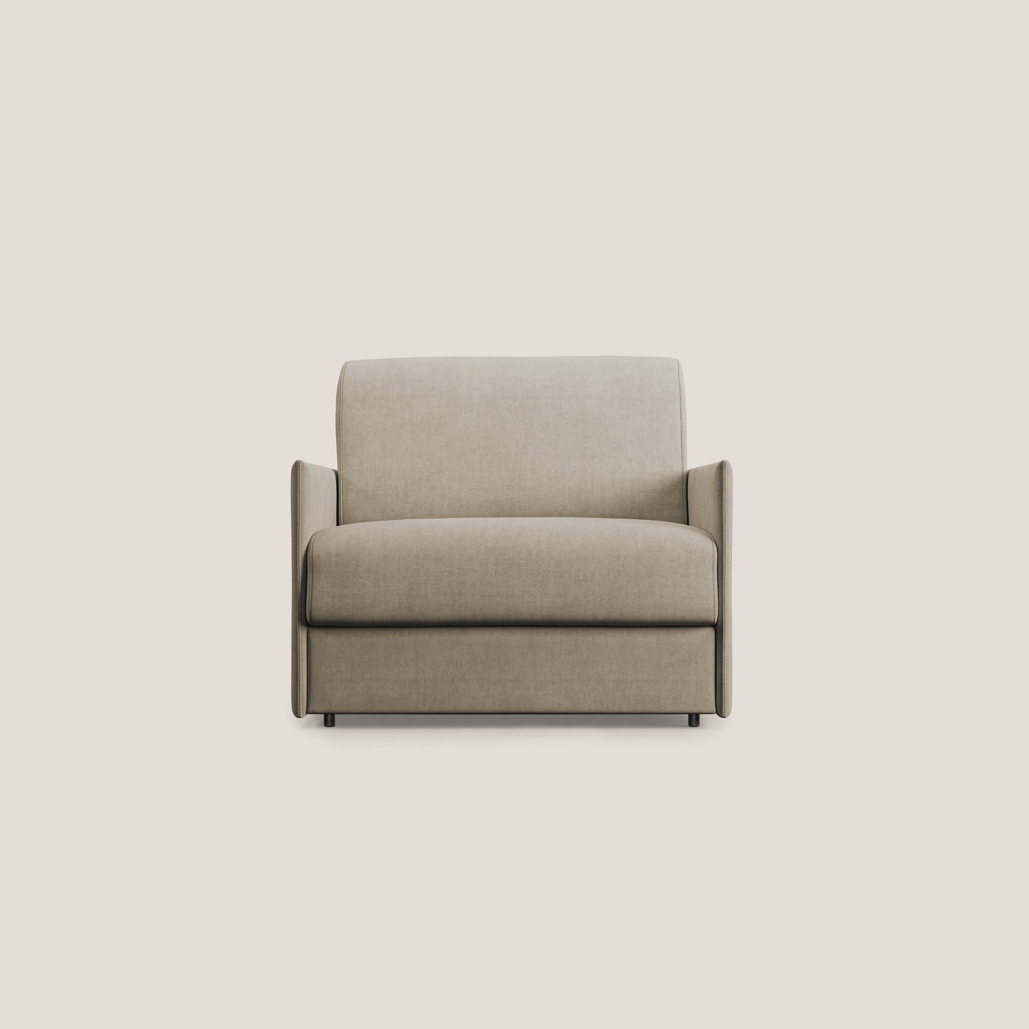 Evans poltrona letto in morbido tessuto impermeabile T02 beige