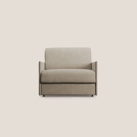 Evans poltrona letto in morbido tessuto impermeabile T02 beige