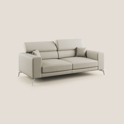 Blade Divano moderno con poggiatesta reclinabili in Ecopelle T04 tortora