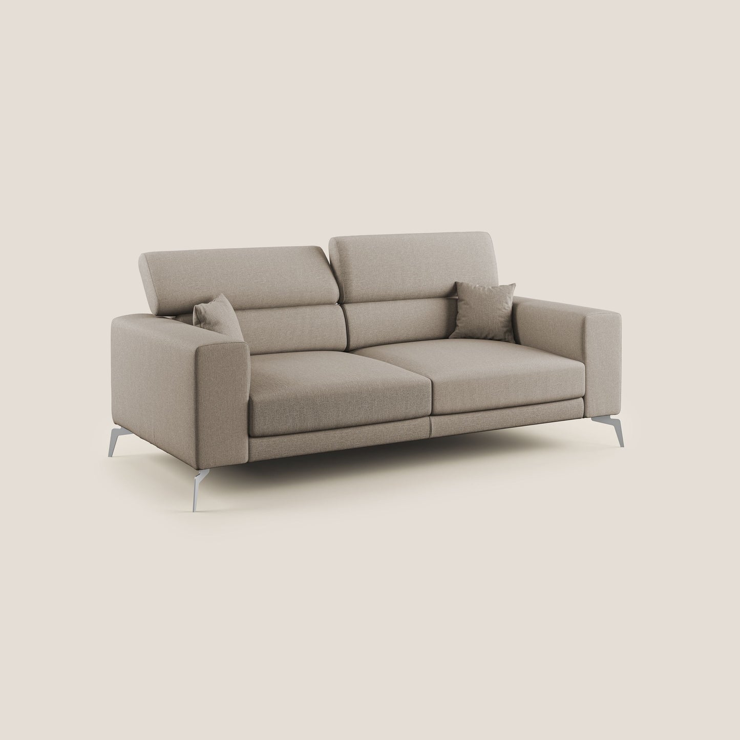 Blade Divano con poggiatesta reclinabili in tessuto impermeabile misto cotone T13 beige