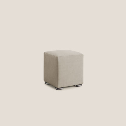 Pouf cubo in tessuto morbido impermeabile T02 beige