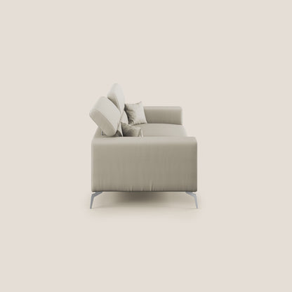 Blade Divano moderno con poggiatesta reclinabili in Ecopelle T04 tortora