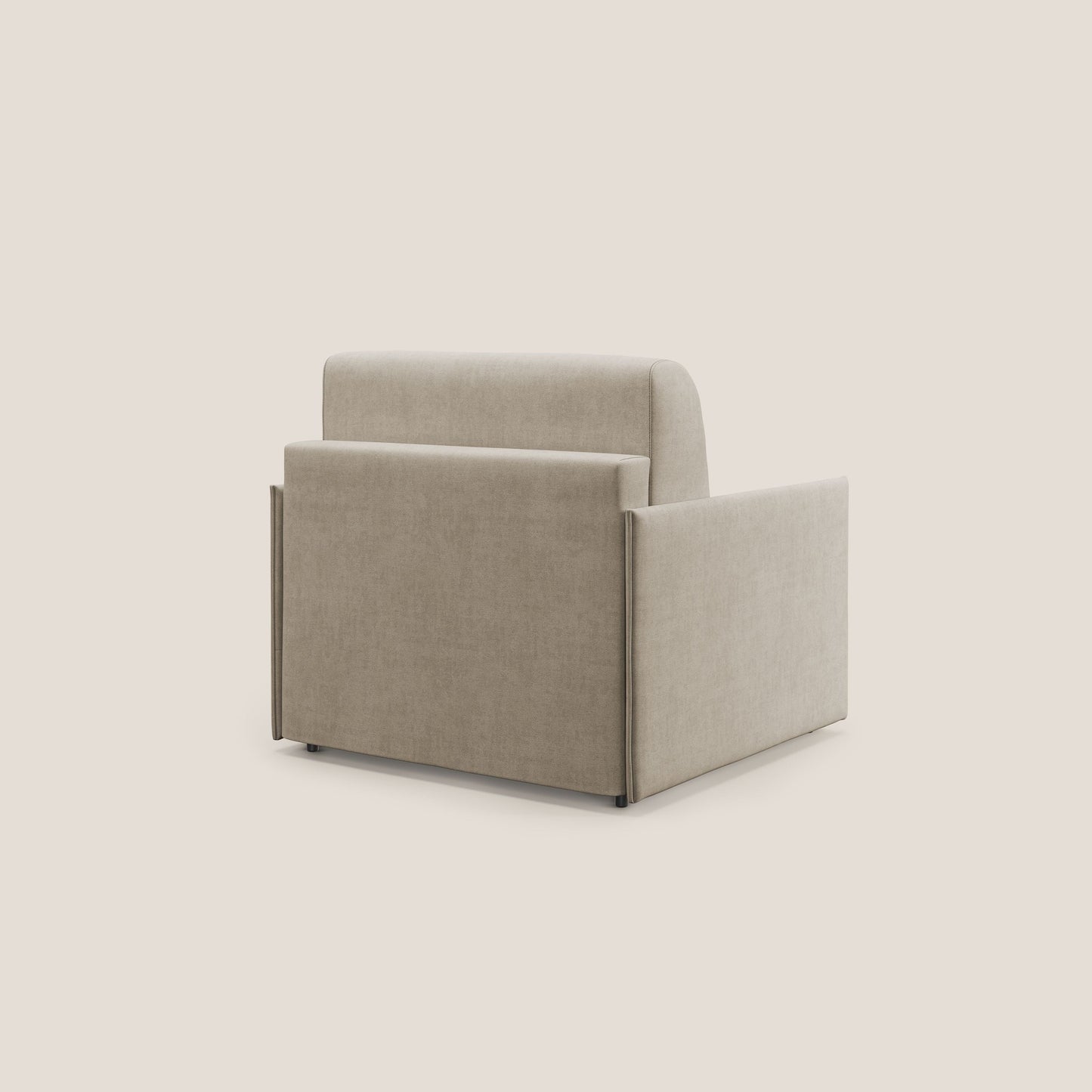 Evans poltrona letto in morbido tessuto impermeabile T02 beige