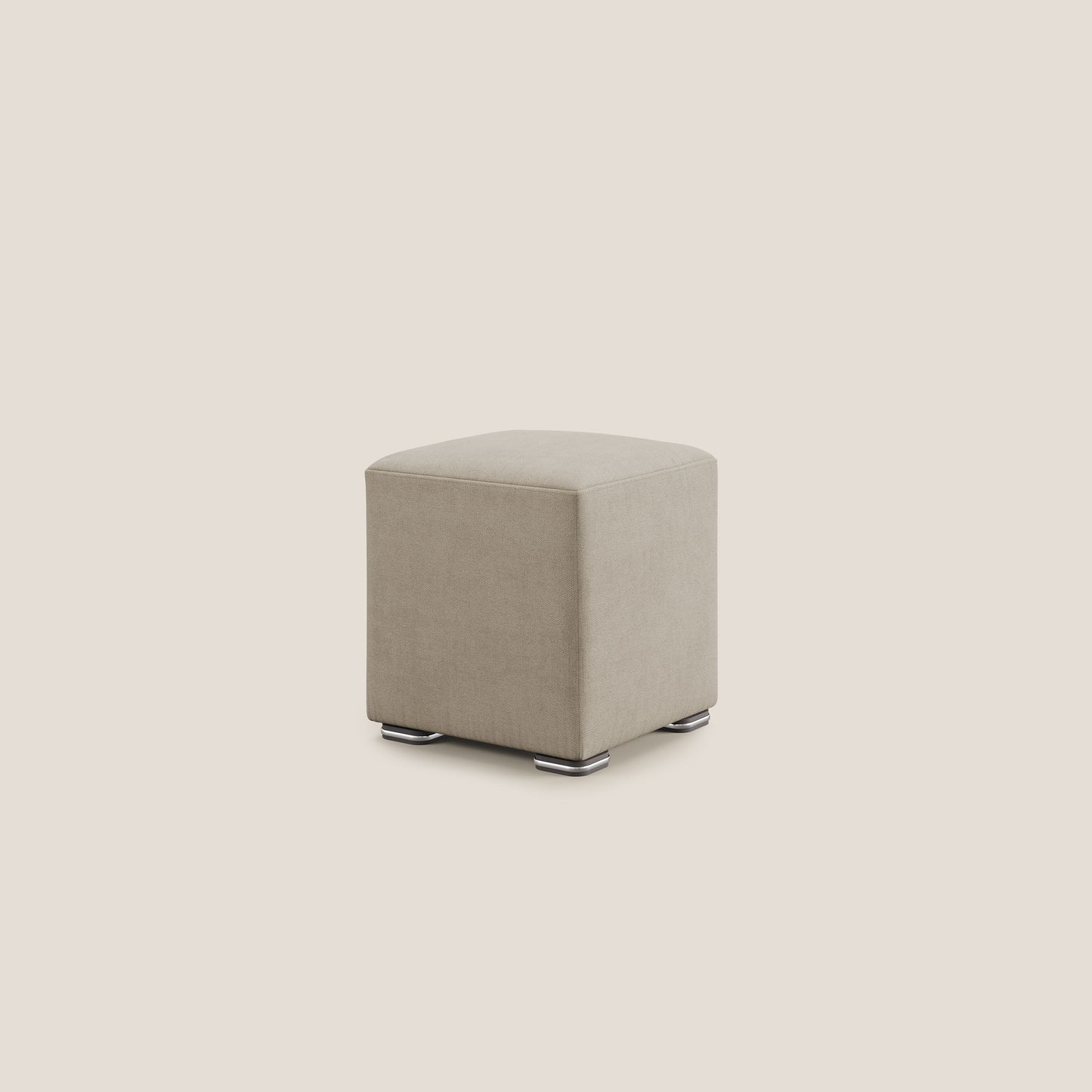 Pouf cubo in tessuto morbido impermeabile T02 beige