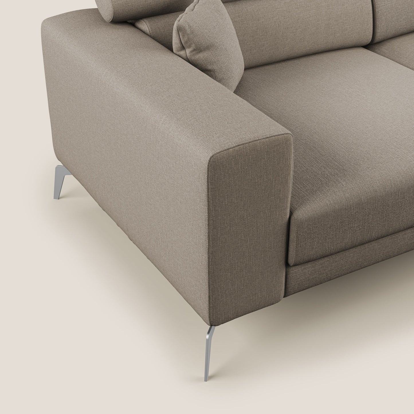 Blade Divano con poggiatesta reclinabili in tessuto impermeabile misto cotone T13 beige