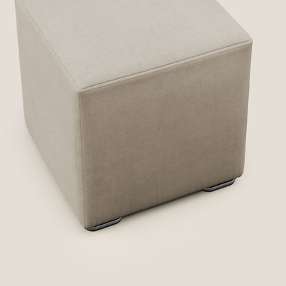 Pouf cubo in tessuto morbido impermeabile T02 beige