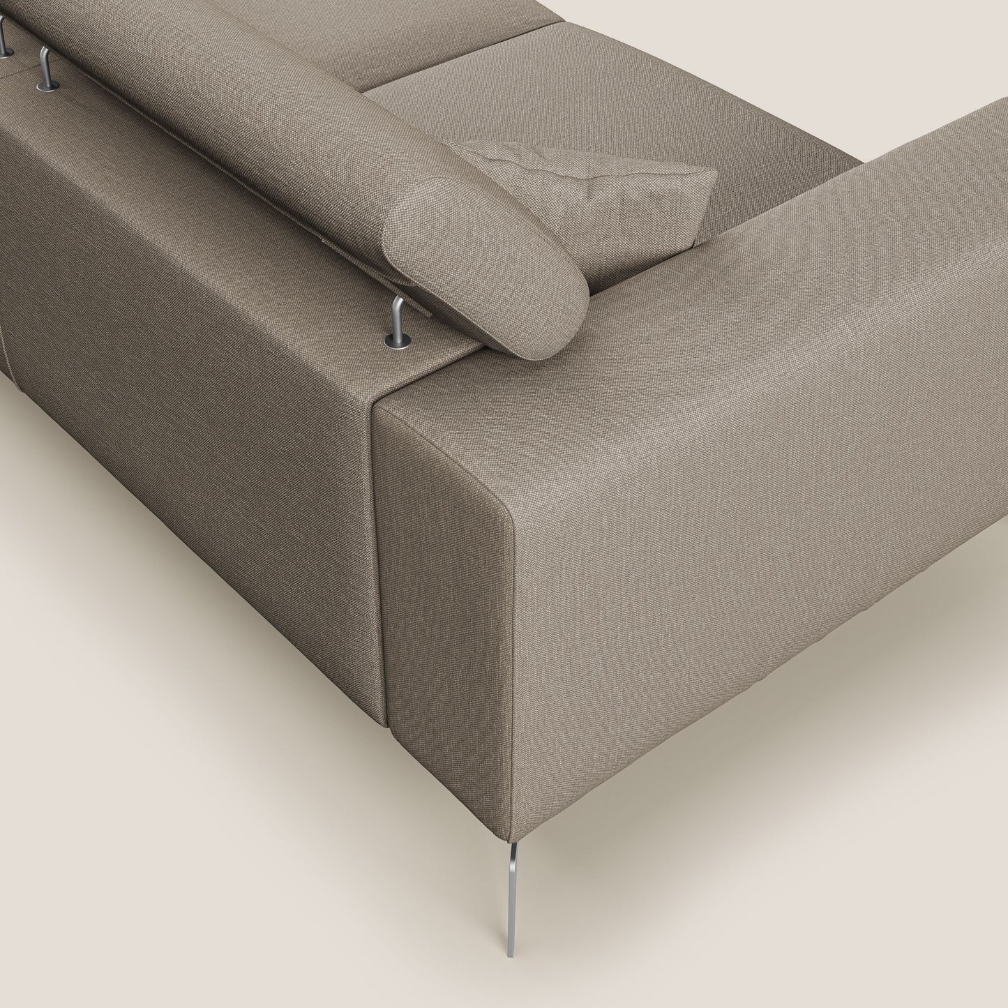 Blade Divano con poggiatesta reclinabili in tessuto impermeabile misto cotone T13 beige