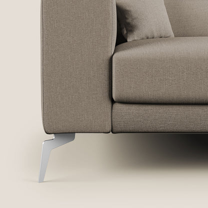 Blade Divano moderno angolare con poggiatesta reclinabili in tessuto impermeabile simil-cotone T13 beige