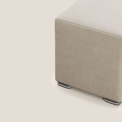 Pouf cubo in tessuto morbido impermeabile T02 beige