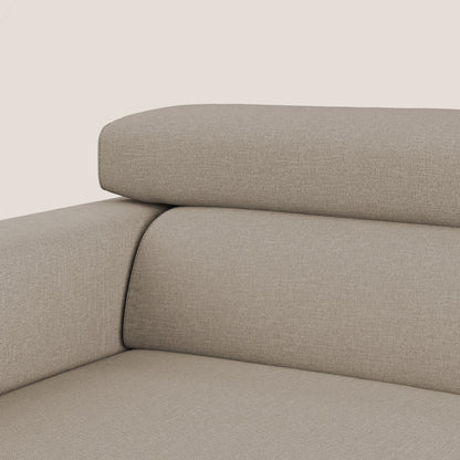 Dylan divano allungabile con pouf estraibile poggiapiedi in tessuto simil cotone impermeabile T13 beige