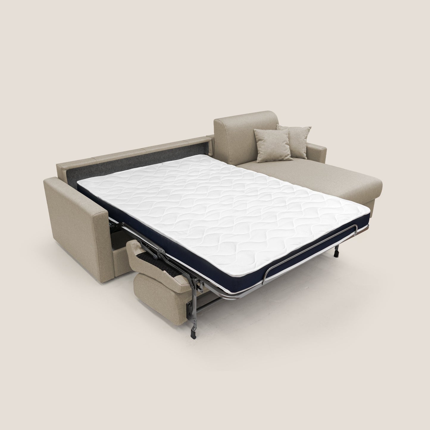 Chris Divano letto angolare 5 posti in tessuto impermeabile T13 beige