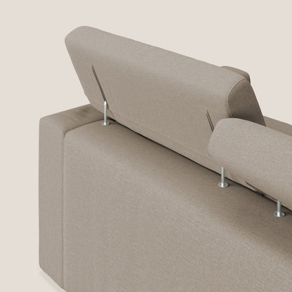 Dylan divano allungabile con pouf estraibile poggiapiedi in tessuto simil cotone impermeabile T13 beige