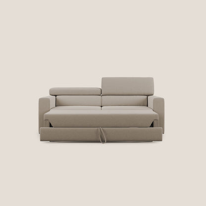 Dylan divano allungabile con pouf estraibile poggiapiedi in tessuto simil cotone impermeabile T13 beige