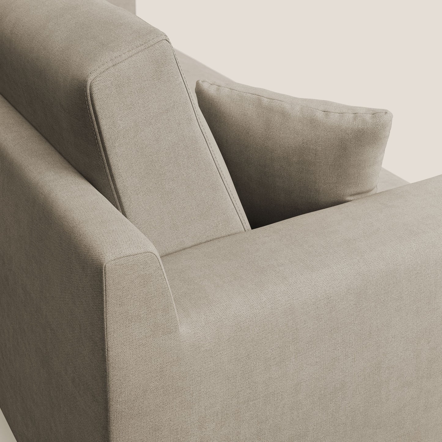 Divano danese moderno in tessuto morbido impermeabile T02 beige