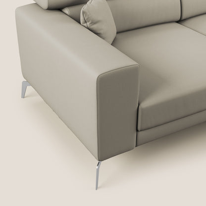 Blade Divano moderno angolare con poggiatesta reclinabili in Ecopelle T04 tortora