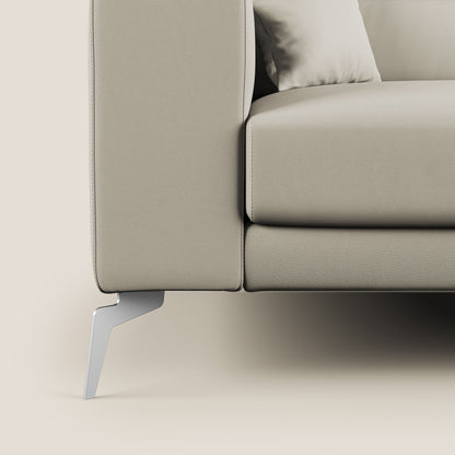 Blade Divano moderno angolare con poggiatesta reclinabili in Ecopelle T04 tortora