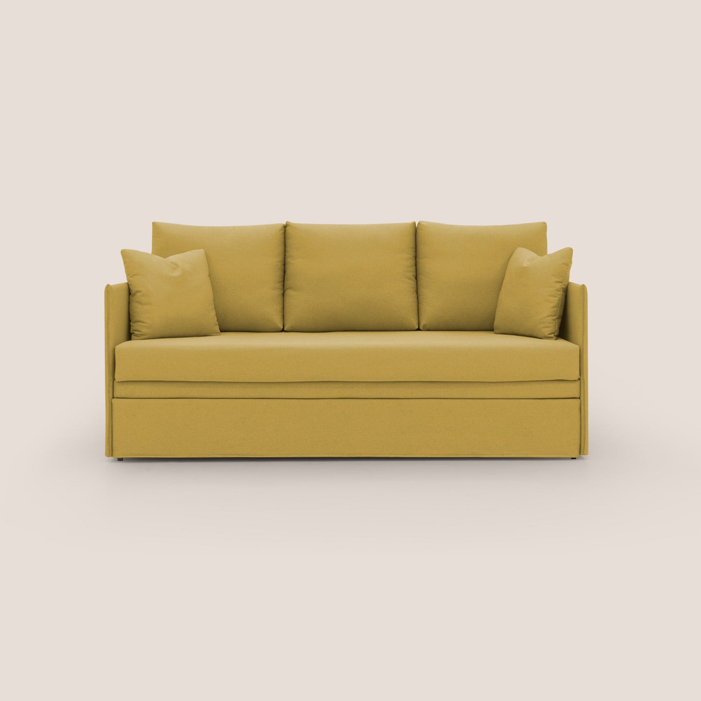 Brera Divano duplex con doppio letto in tessuto simil cotone impermeabile T13 giallo