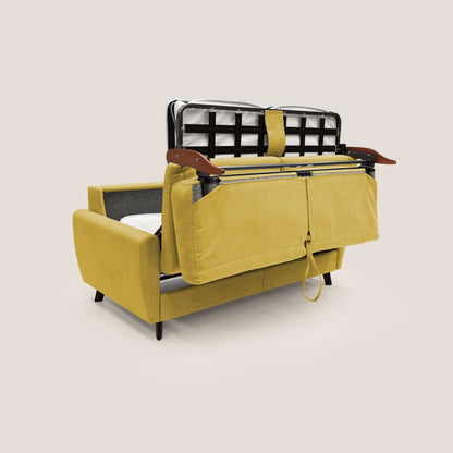 Callisto Divano letto matrimoniale in tessuto morbido impermeabile T02 giallo