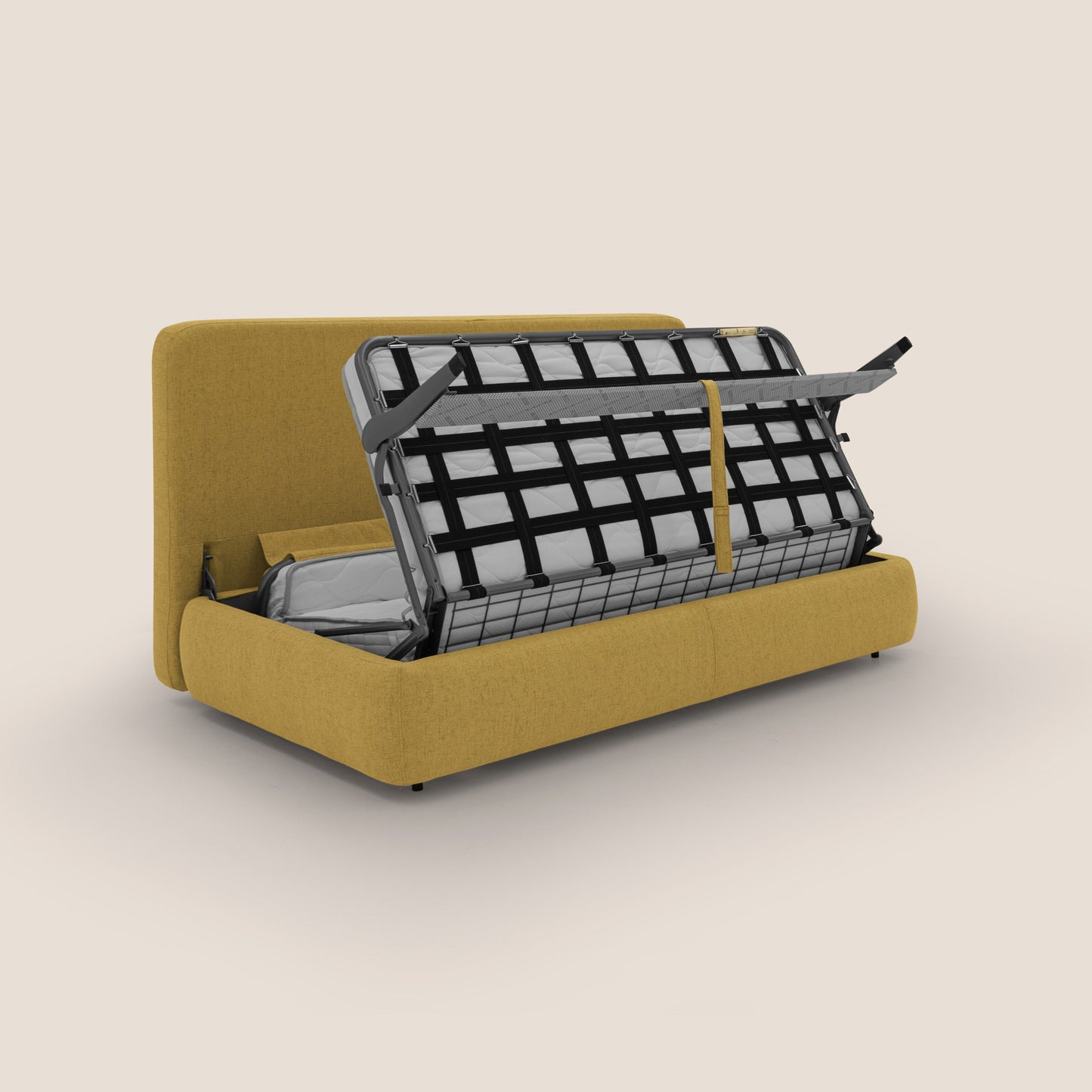 Gransasso Divano letto matrimoniale dal DESIGN innovativo in tessuto impermeabile T03 giallo