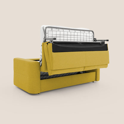 Cupido Divano letto materasso H18 cm e schienale alto in tessuto impermeabile simil cotone T13 giallo