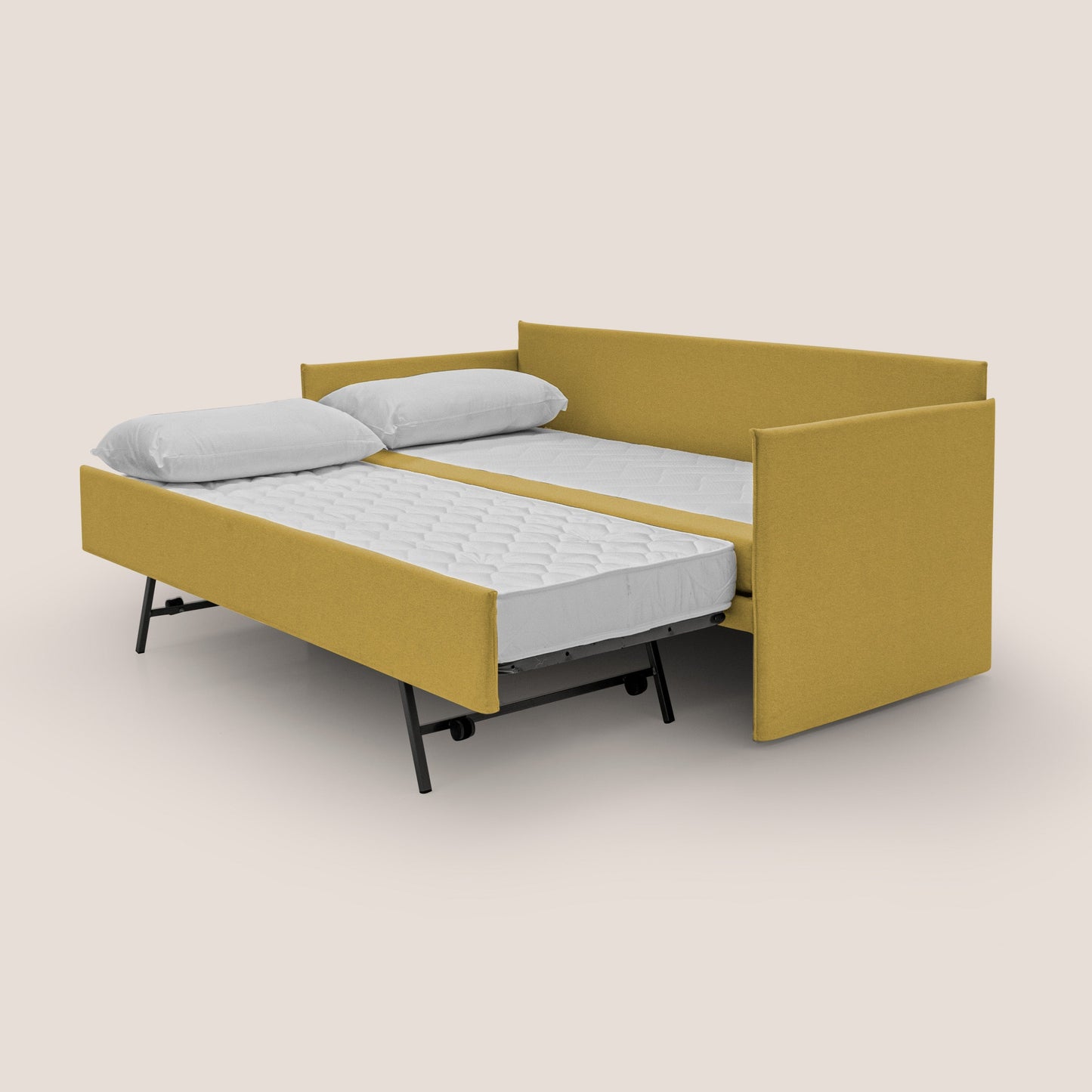 Brenta Divano duplex con doppio letto in tessuto simil cotone impermeabile T13 giallo 