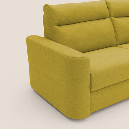 Cupido Divano letto materasso H18 cm e schienale alto in tessuto impermeabile simil cotone T13 giallo