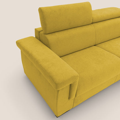 Bjorn divano letto sfoderabile con materasso H18 cm e poggiatesta reclinabili in tessuto impermeabile T02 giallo