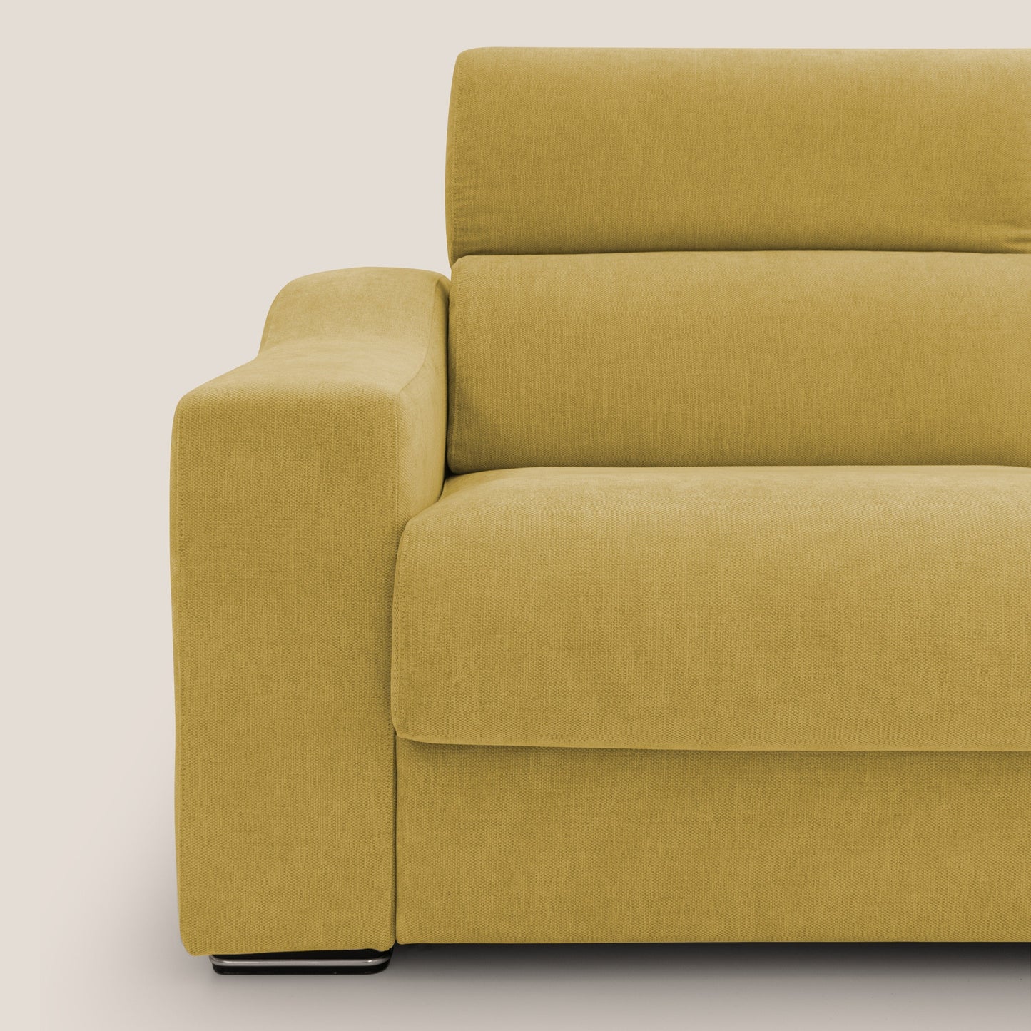 Bomber divano letto matrimoniale con poggiatesta in tessuto impermeabile T14 giallo 