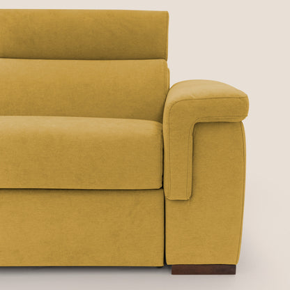 Giunone divano letto con materasso alto 18 cm e poggiatesta reclinabili in tessuto impermeabile T02 giallo 