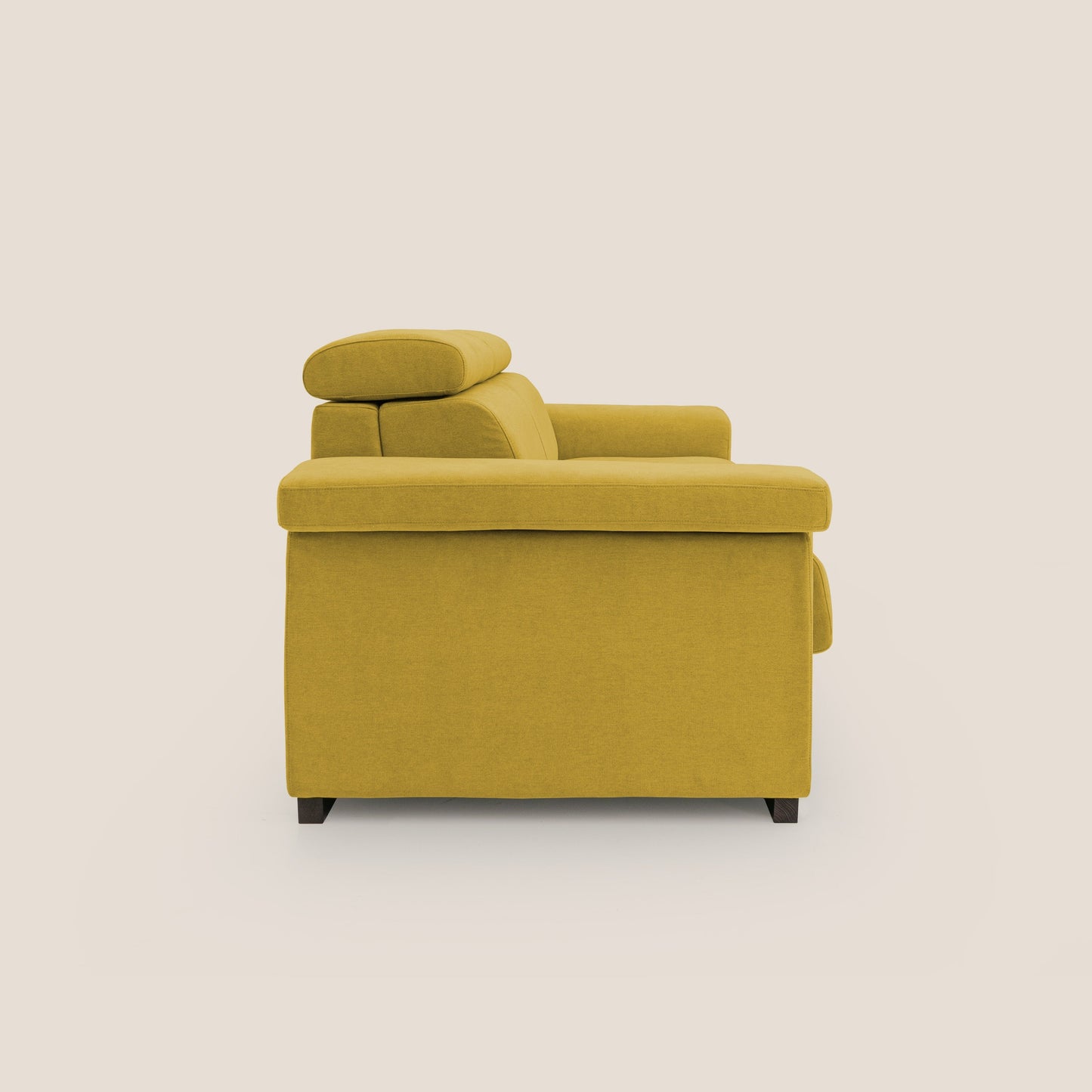 Bjorn divano letto sfoderabile con materasso H18 cm e poggiatesta reclinabili in tessuto impermeabile T02 giallo