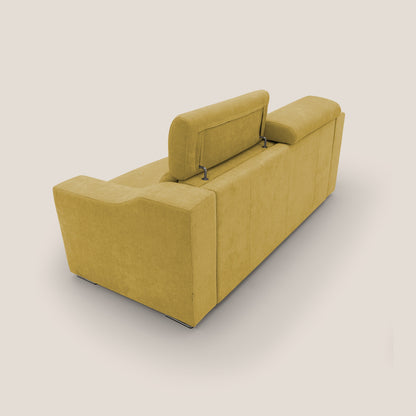 Bomber divano letto matrimoniale con poggiatesta in tessuto impermeabile T14 giallo 