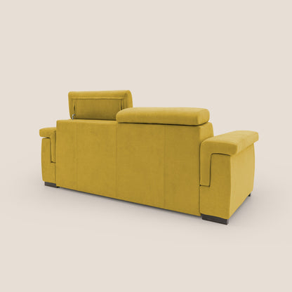 Bjorn divano letto sfoderabile con materasso H18 cm e poggiatesta reclinabili in tessuto impermeabile T02 giallo