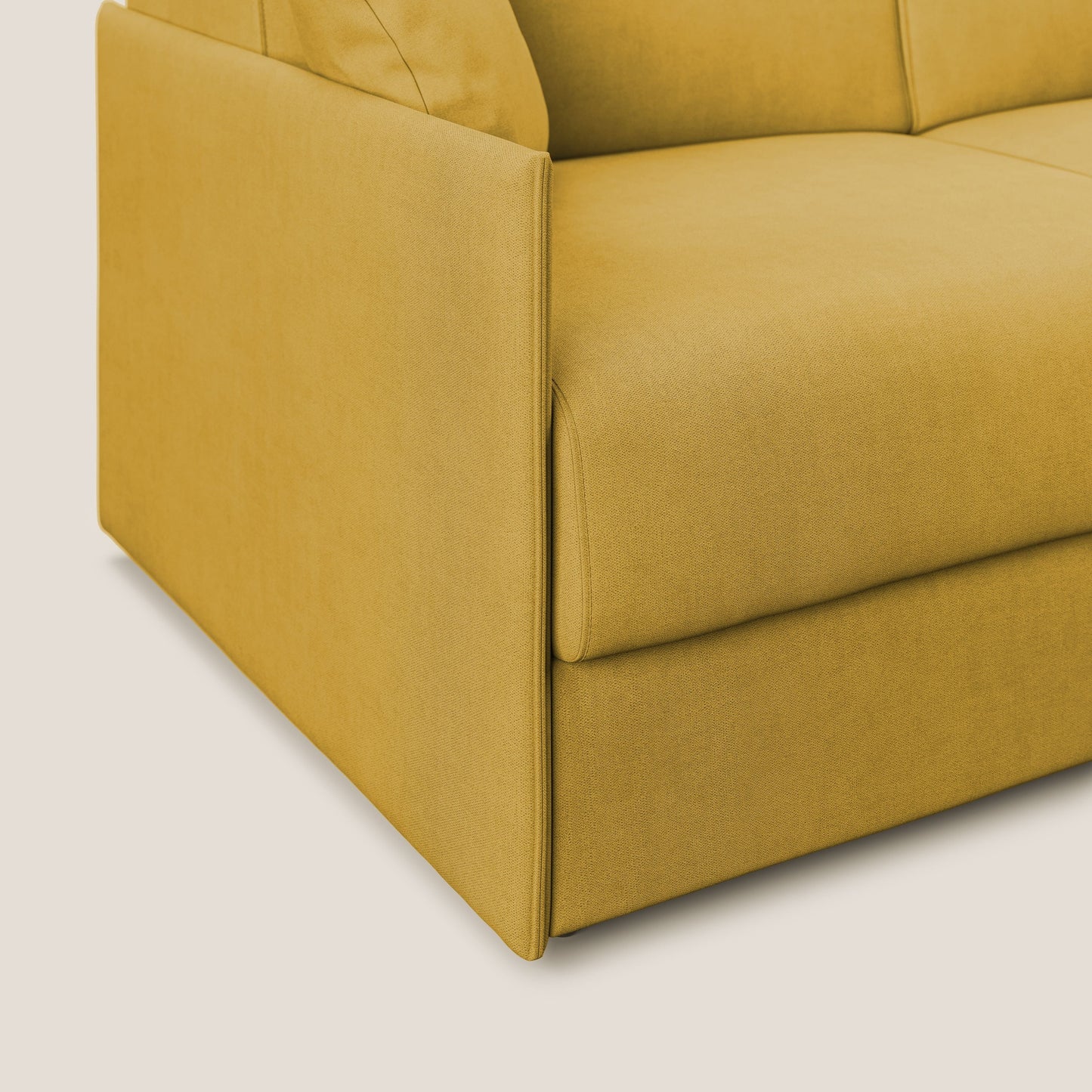 Evans Divano letto in morbido tessuto impermeabile T02 giallo
