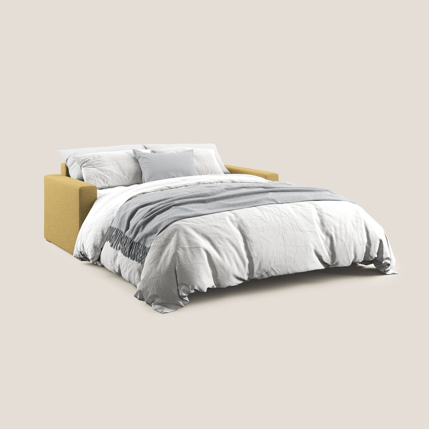 Best Divano letto matrimoniale in tessuto smacchiabile QuickClean T08 giallo