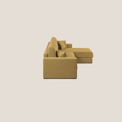 Best Divano letto angolare con penisola in tessuto smacchiabile QuickClean T08 giallo