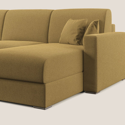 Best Divano letto angolare con penisola in tessuto smacchiabile QuickClean T08 giallo