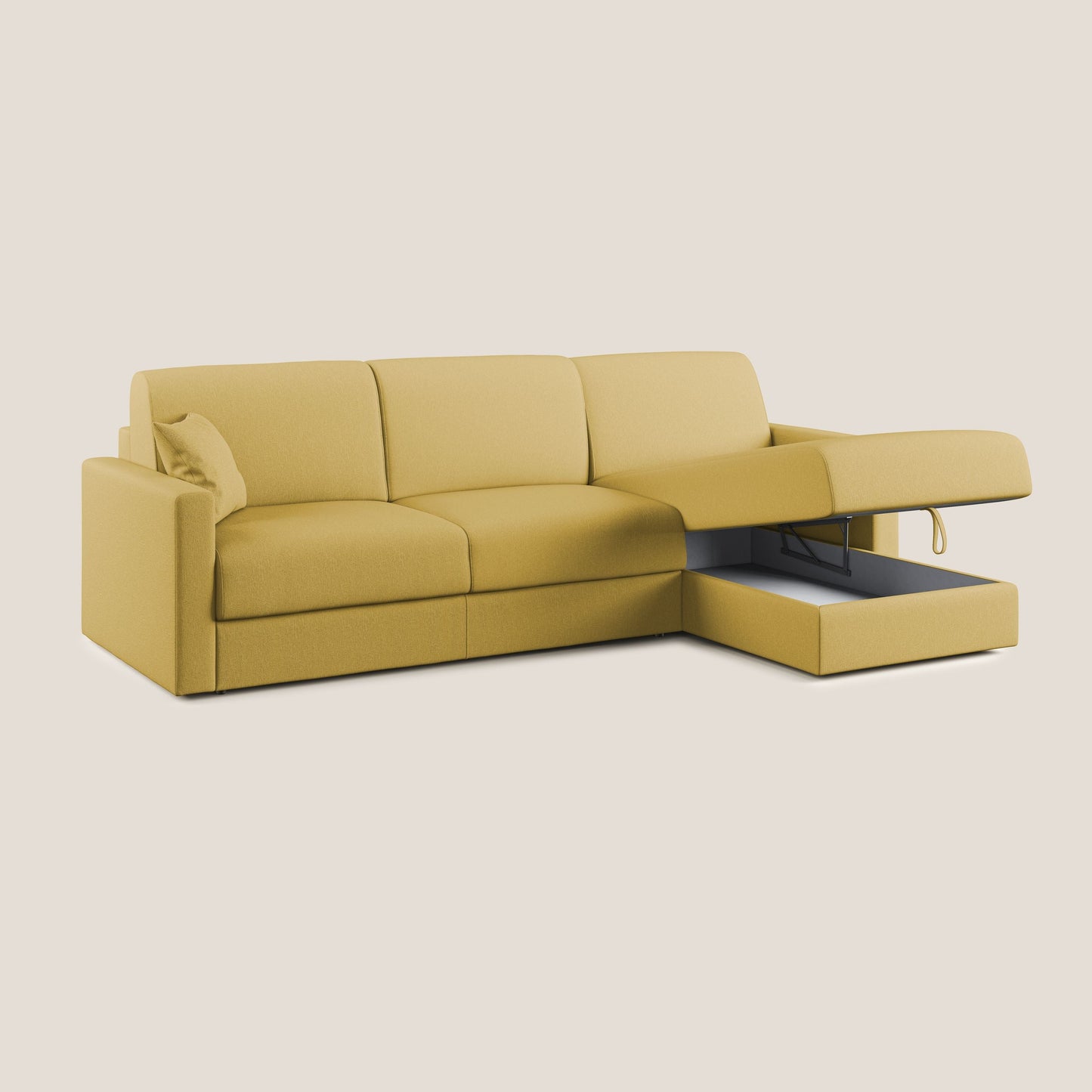 Chris Divano letto angolare 5 posti in tessuto impermeabile T13 giallo