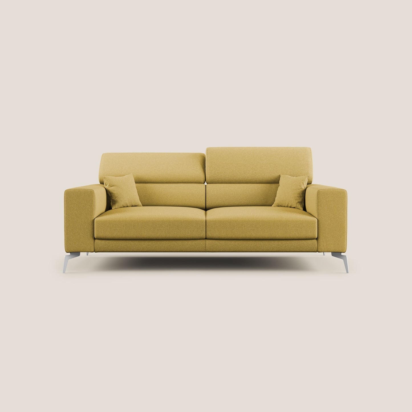 Blade Divano con poggiatesta reclinabili in tessuto impermeabile misto cotone T13 giallo